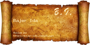 Bajer Ida névjegykártya